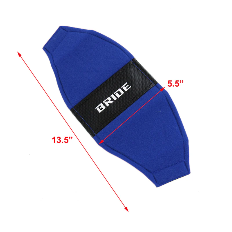 2PCS JDM BRIDE Racing Blue PVC Seat Side Cover Repair Decoration Pad Carbon Look - Image 4