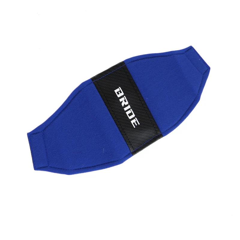 2PCS JDM BRIDE Racing Blue PVC Seat Side Cover Repair Decoration Pad Carbon Look - Image 7