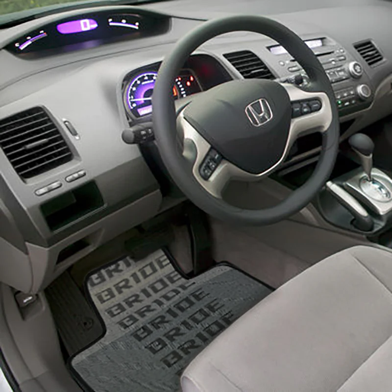 2PCS JDM Bride Racing Fabric Floor Mats Interior Carpets for 2006-11 HONDA CIVIC - Image 9