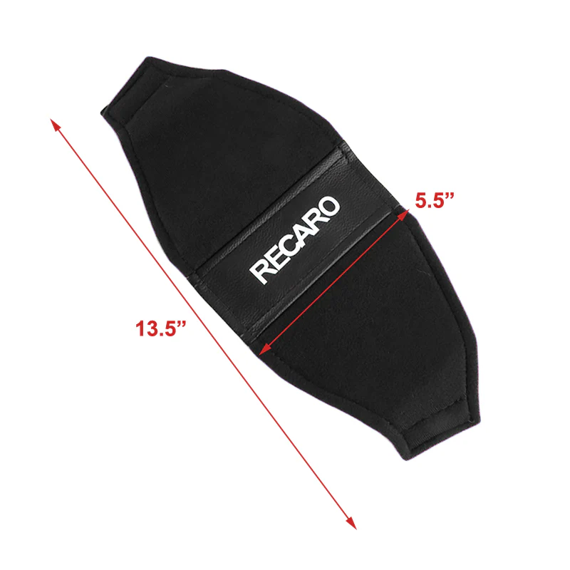 2PCS JDM RECARO Racing Black PVC Seat Side Cover Repair Decoration Pad - Image 4