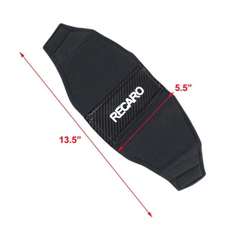 2PCS JDM RECARO Racing Black PVC Seat Side Cover Repair Decoration Pad Carbon Look - Image 5