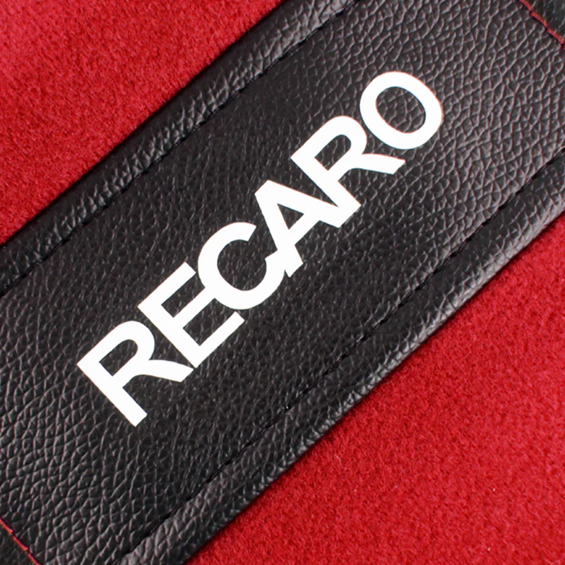 2PCS JDM RECARO Racing Red PVC Seat Side Cover Repair Decoration Pad - Image 2