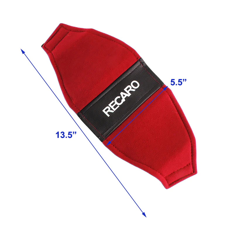 2PCS JDM RECARO Racing Red PVC Seat Side Cover Repair Decoration Pad - Image 4