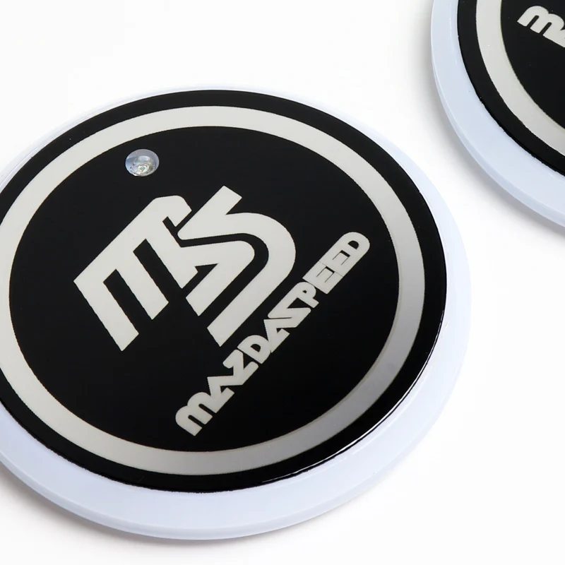 2PCS LED Car Cup Holder Pad Mat For MAZDA SPEED Auto Atmosphere Lights Colorful - Image 4