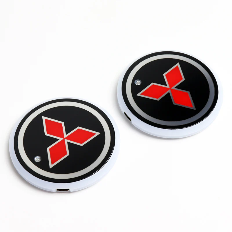 2PCS LED Car Cup Holder Pad Mat for MITSUBISHI Auto Atmosphere Lights Colorful - Image 2