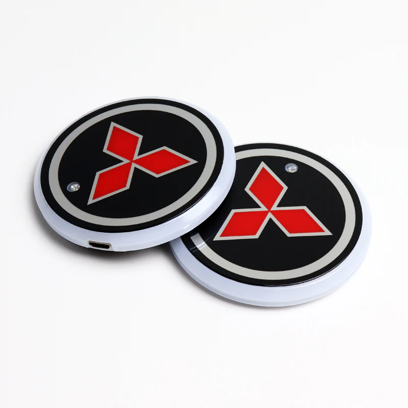 2PCS LED Car Cup Holder Pad Mat for MITSUBISHI Auto Atmosphere Lights Colorful - Image 5