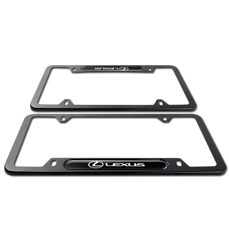 2PCS LEXUS Black Metal Stainless Steel Plated License Plate Frame - Image 4