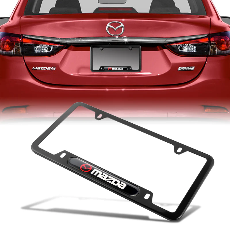 2PCS MAZDA 3 6 Black License Plate Frame Stainless Steel Metal New - Image 3