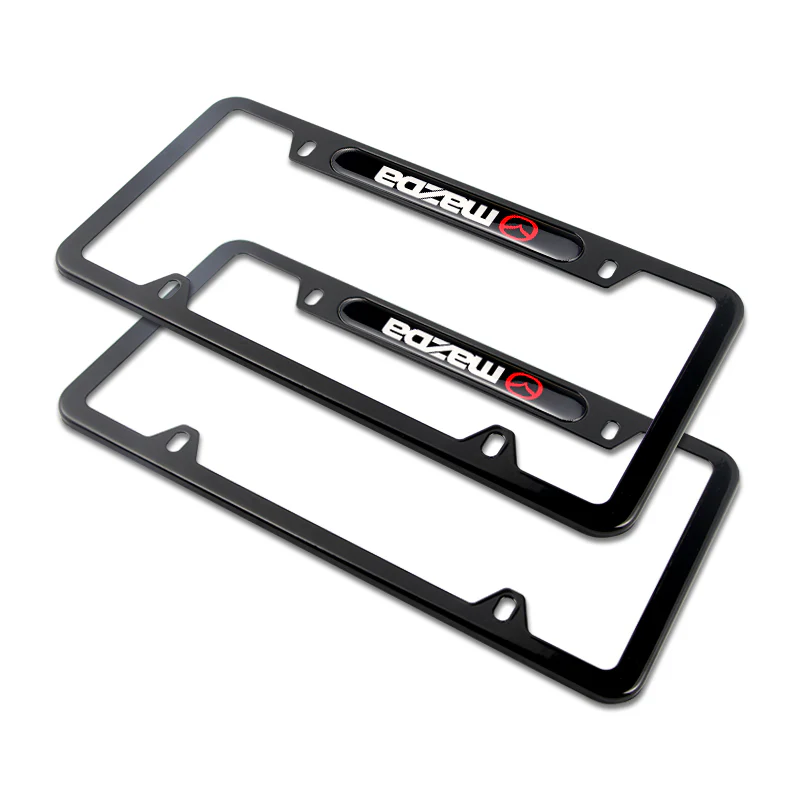 2PCS MAZDA 3 6 Black License Plate Frame Stainless Steel Metal New - Image 4