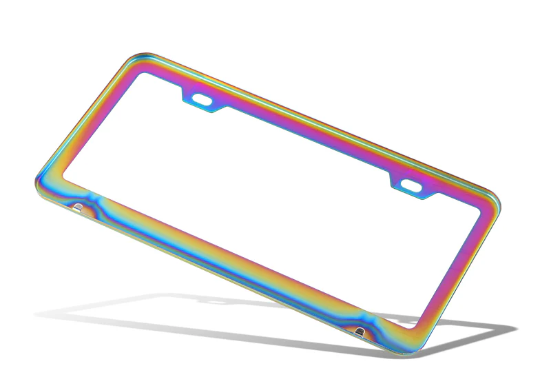 2PCS Neo Chrome Aluminum Alloy License Plate Frame Cover – Front or Rear - Image 3