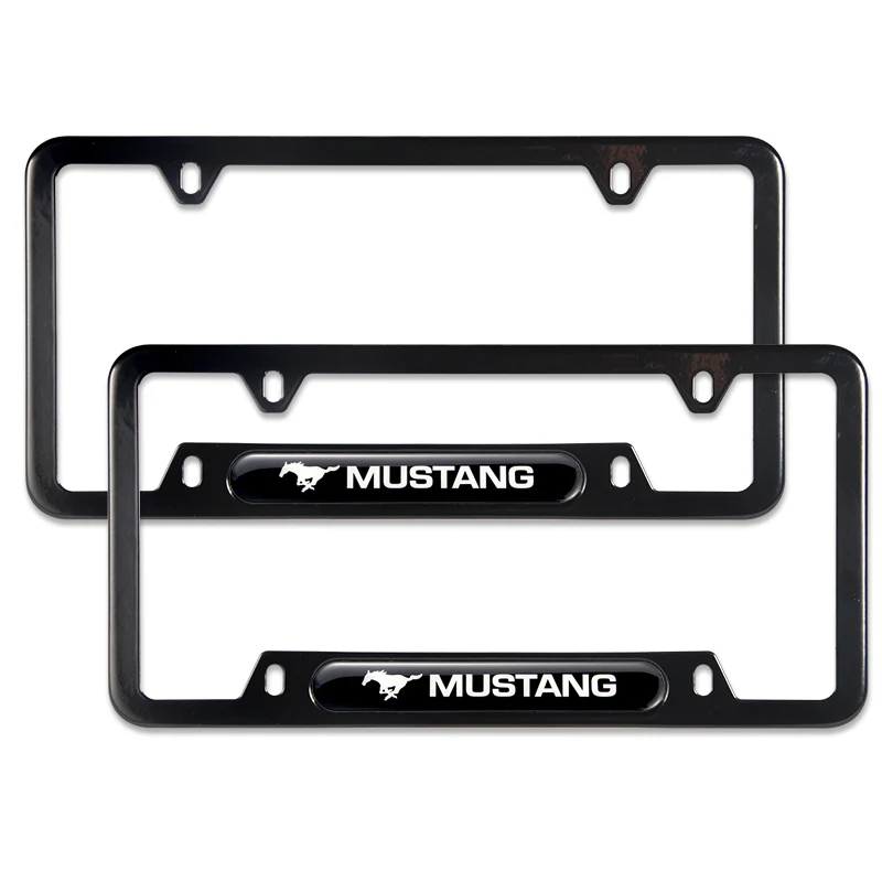 2PCS MUSTANG Black Stainless Steel Metal License Plate Frame - Image 4
