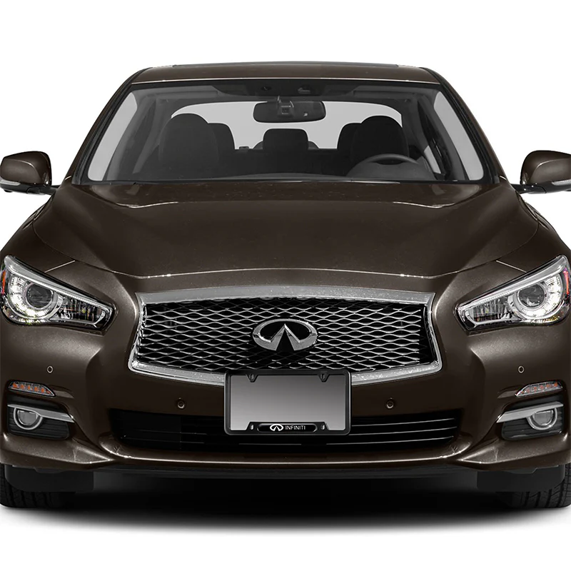2PCS Nissan INFINITI Black Metal Stainless Steel Plated License Plate Frame - Image 2