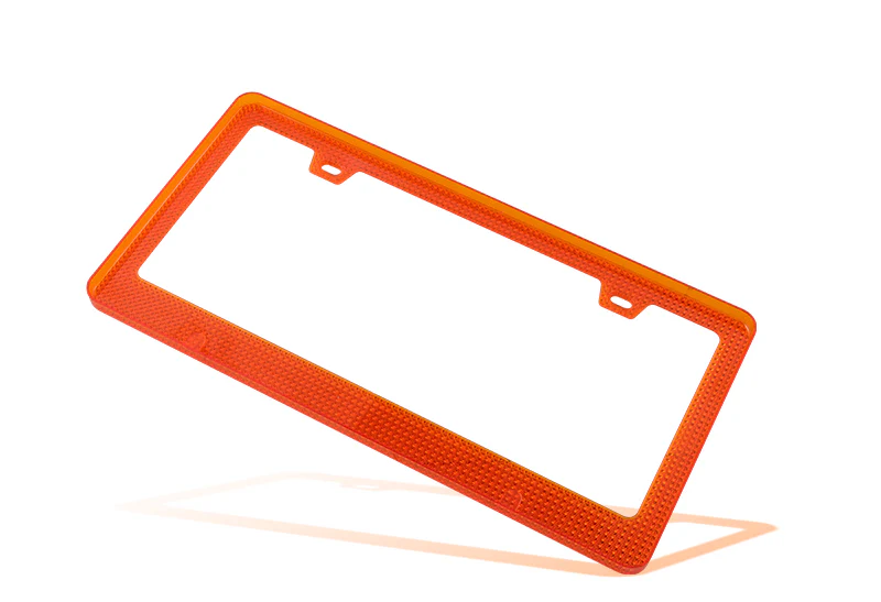 2PCS Orange Diamond Cut Style License Plate Frame Covers – Front & Rear - Image 5