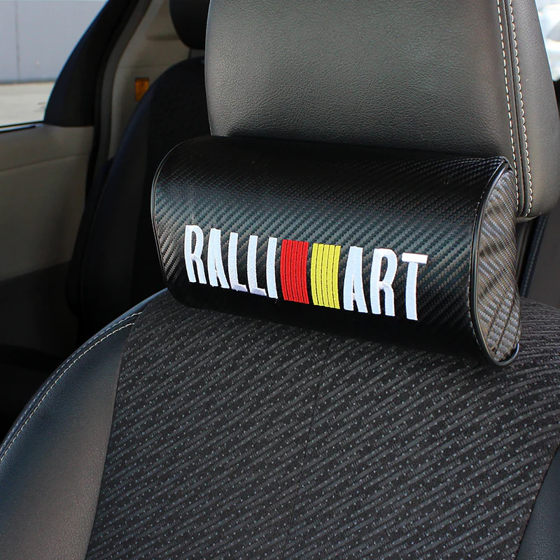 Mitsubishi Ralliart Carbon Fiber Look Seat Pillow x2 - Image 4