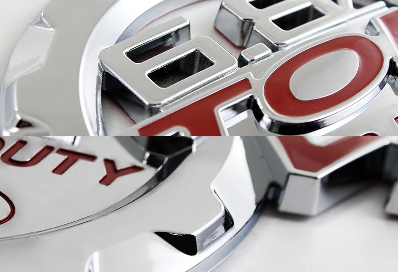 2PCS RED 6.8L TRITON V10 SUPER DUTY NEW SIDE FENDER/TRUNK 3D ALUMINUM EMBLEM BADGE - Image 2