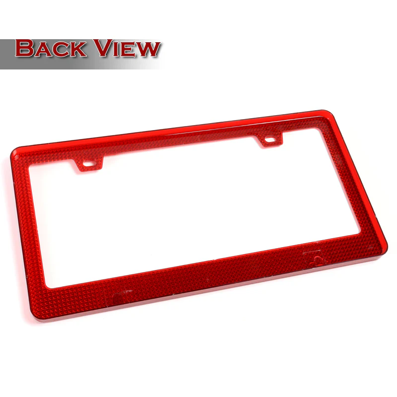 2PCS Red Diamond Cut Style License Plate Frame Covers – Front & Rear - Image 5