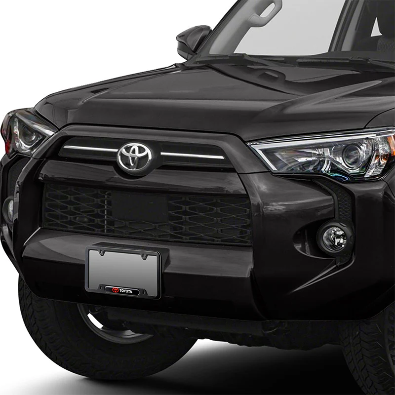 2PCS TOYOTA Black Stainless Steel Metal License Plate Frame - Image 2