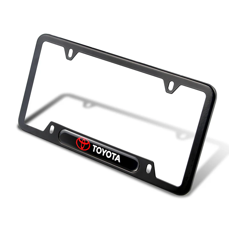 2PCS TOYOTA Black Stainless Steel Metal License Plate Frame - Image 4