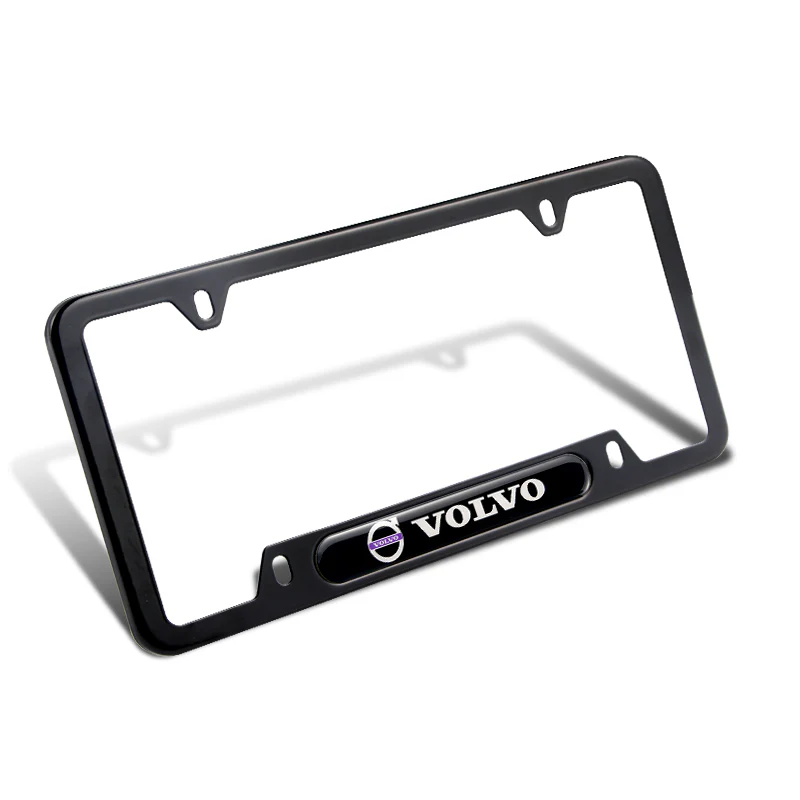 2PCS VOLVO Black Stainless Steel Metal License Plate Frame - Image 4