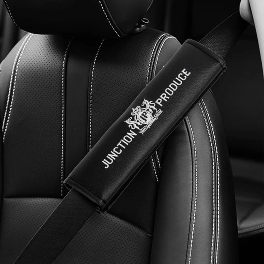 2x Black JP JUNCTION PRODUCE VIP Embroidery Car Seat Belt Covers Shoulder Pads - Image 5