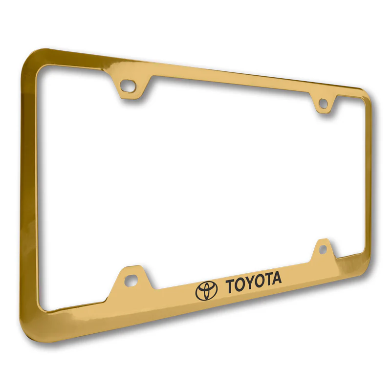 TOYOTA Gold Stainless Steel Etched Mirrored License Plate Frame - LFW.TOY.EG - Image 3