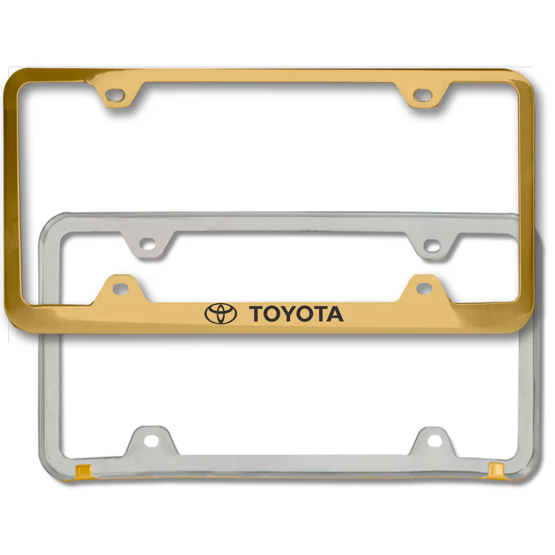 TOYOTA Gold Stainless Steel Etched Mirrored License Plate Frame - LFW.TOY.EG - Image 4