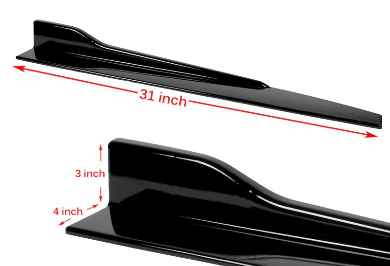 31"x4" Universal Painted Black Side Skirt Rocker Splitters Diffuser Winglet Wind - Image 4