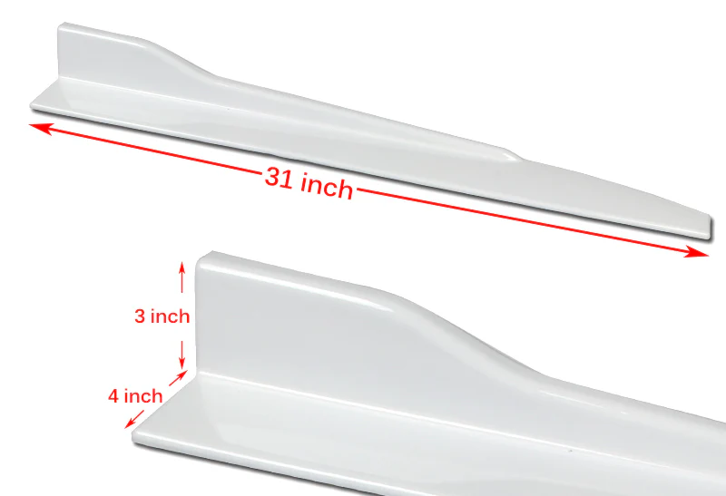 31"x4" Universal Painted White Side Skirt Rocker Splitters Diffuser Winglet Wind - Image 4