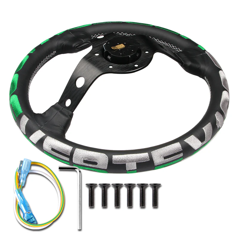 320mm Vertex 1996 Leather Deep Dish Modified Steering Wheel Sports Steering Wheel OMP MOMO Racing - Image 3
