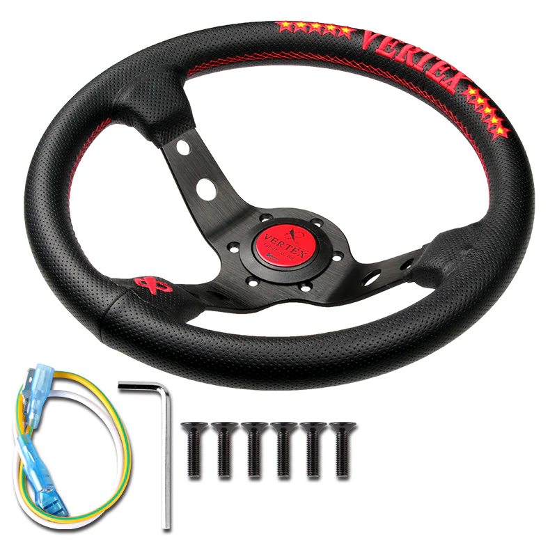 330mm Deep Dish Racing Drift Rally Tuning Sport Embroidery Vertex Steering Wheel - Image 4