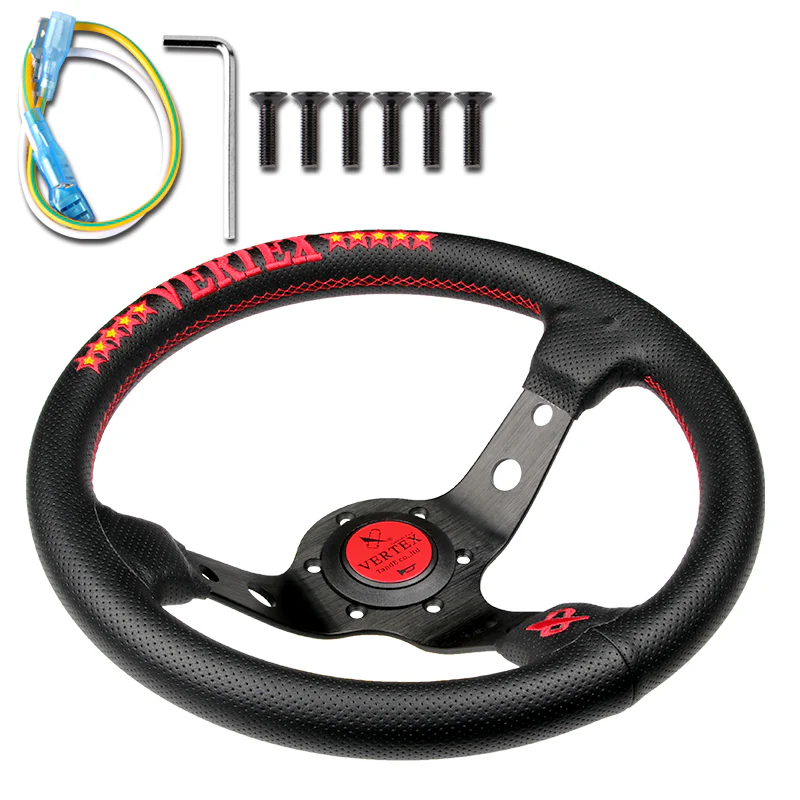 330mm Deep Dish Racing Drift Rally Tuning Sport Embroidery Vertex Steering Wheel - Image 5