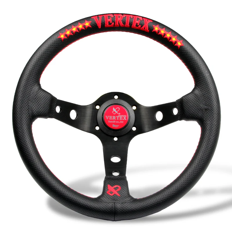 330mm Deep Dish Racing Drift Rally Tuning Sport Embroidery Vertex Steering Wheel - Image 6