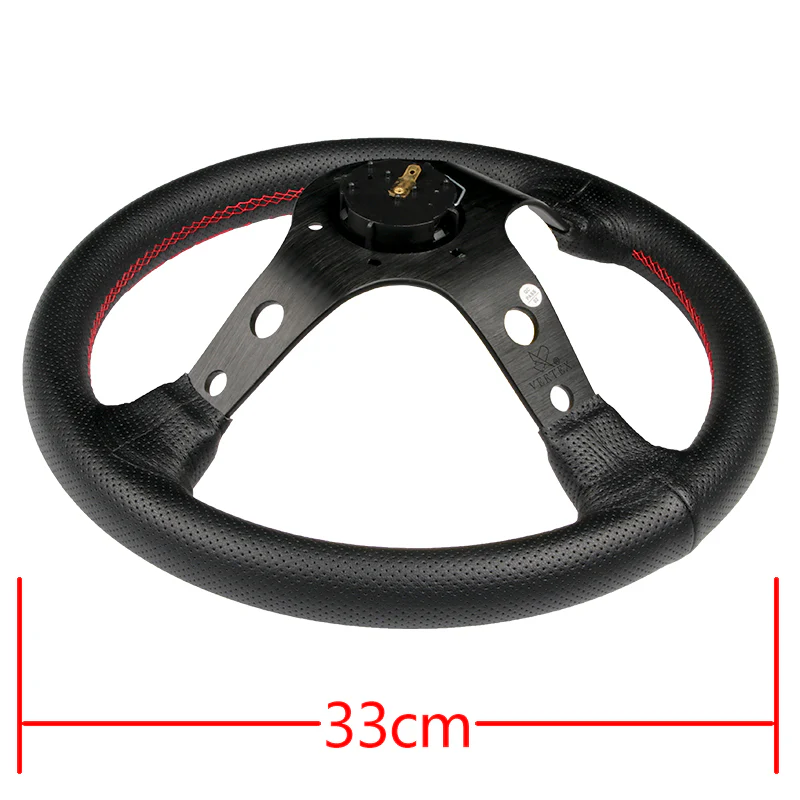 330mm Deep Dish Racing Drift Rally Tuning Sport Embroidery Vertex Steering Wheel - Image 8