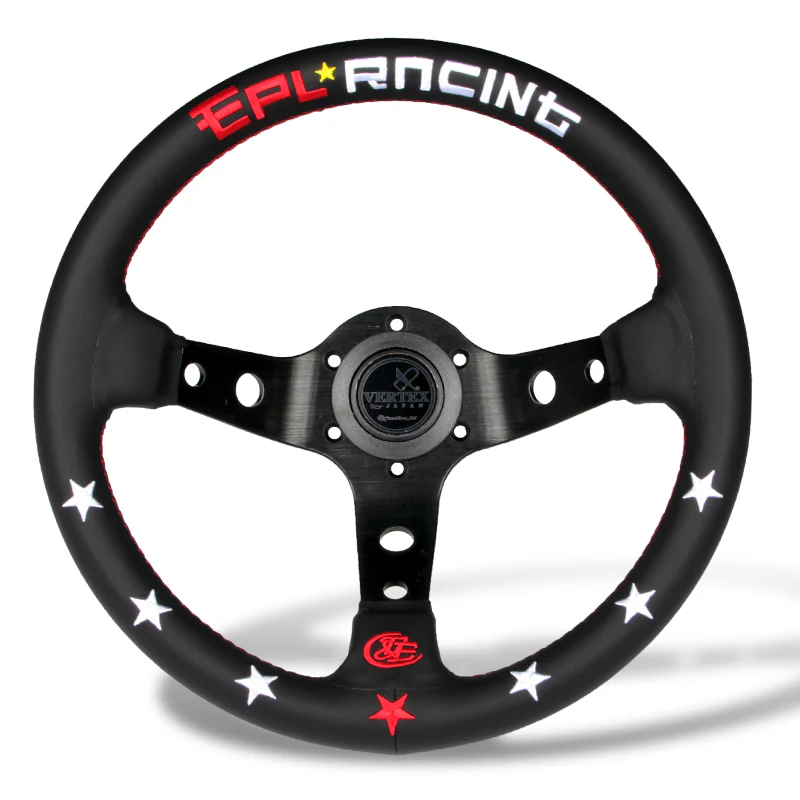 330mm JDM EPL Embroidery Vertex Genuine Leather Drift Sport Steering Wheels New - Image 6