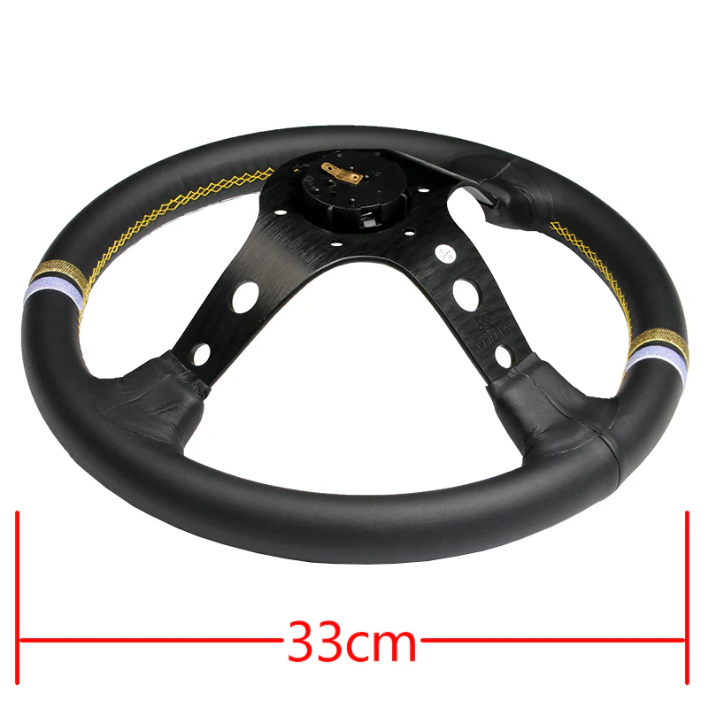330mm Vertex Leather Deep Dish Modified Steering Wheel Sports Steering Wheel - Image 6