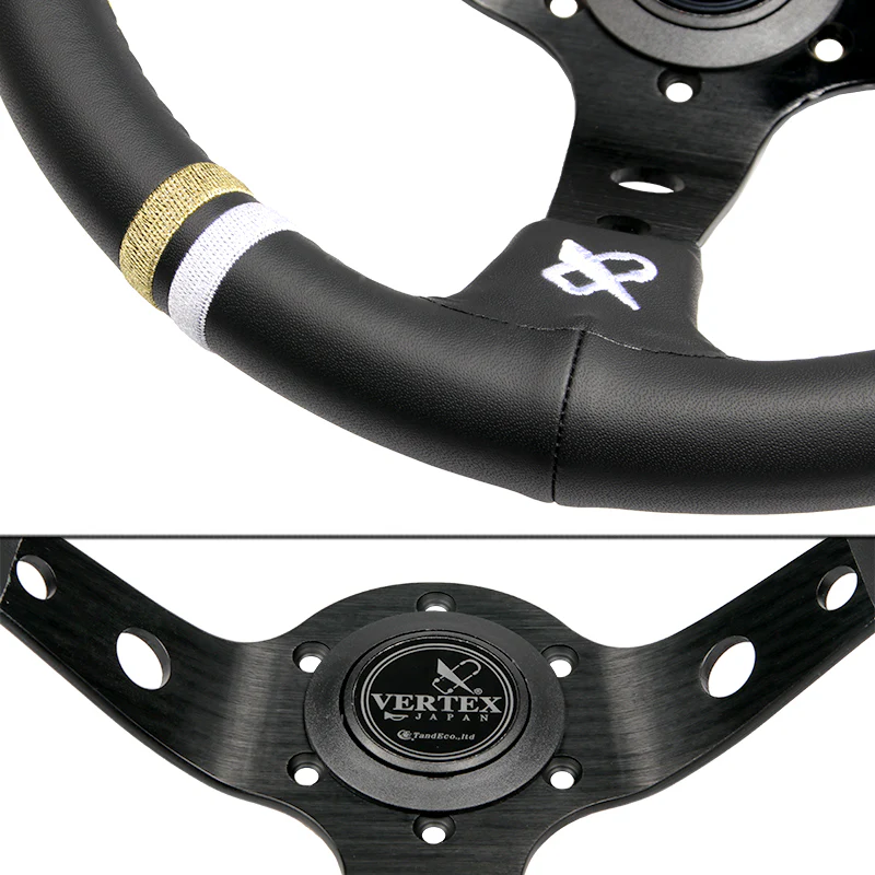 330mm Vertex Leather Deep Dish Modified Steering Wheel Sports Steering Wheel - Image 7