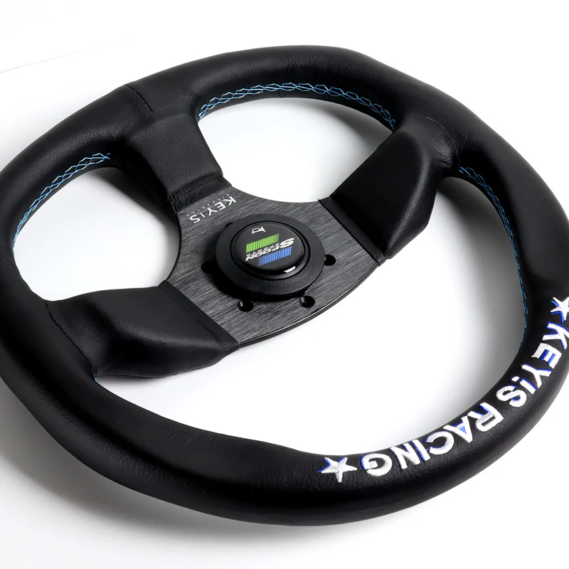 340mm KEY's Deep Dish Embroidery Leather Steering Wheel OMP Racing MOMO Spoon Sports SPC Performance Drifting Rally New - Image 3