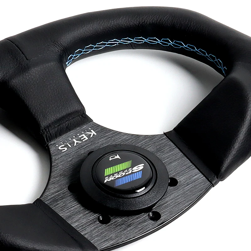 340mm KEY's Deep Dish Embroidery Leather Steering Wheel OMP Racing MOMO Spoon Sports SPC Performance Drifting Rally New - Image 6