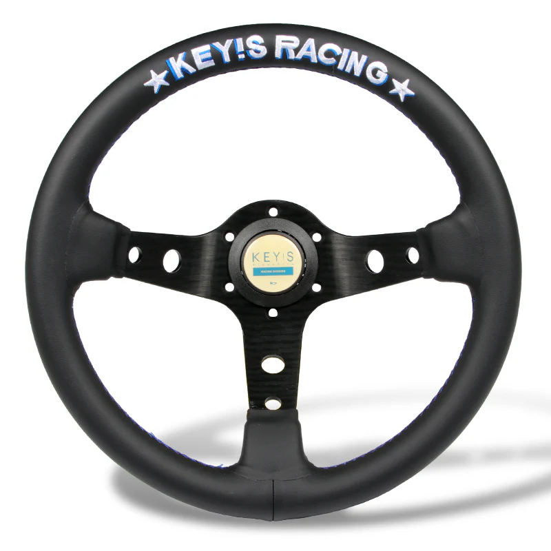 340mm KEY's Deep Dish Leather Steering Wheel OMP Racing SPC Performance Drifting Rally New - Image 8