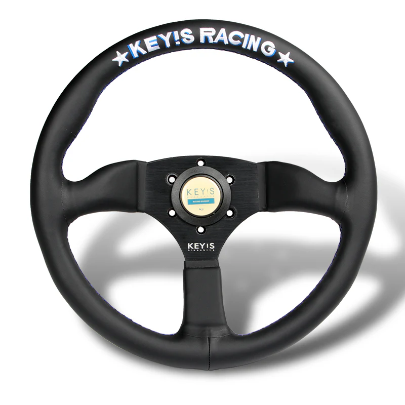 340mm KEY's Racing Deep Dish Embroidery Leather Steering Wheel MOMO Spoon Sports OMP SPC Performance Drifting Rally New - Image 3