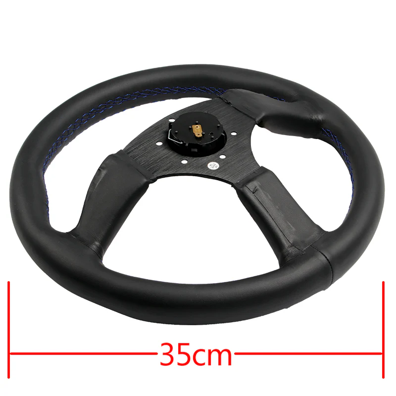 340mm KEY's Racing Deep Dish Embroidery Leather Steering Wheel MOMO Spoon Sports OMP SPC Performance Drifting Rally New - Image 5