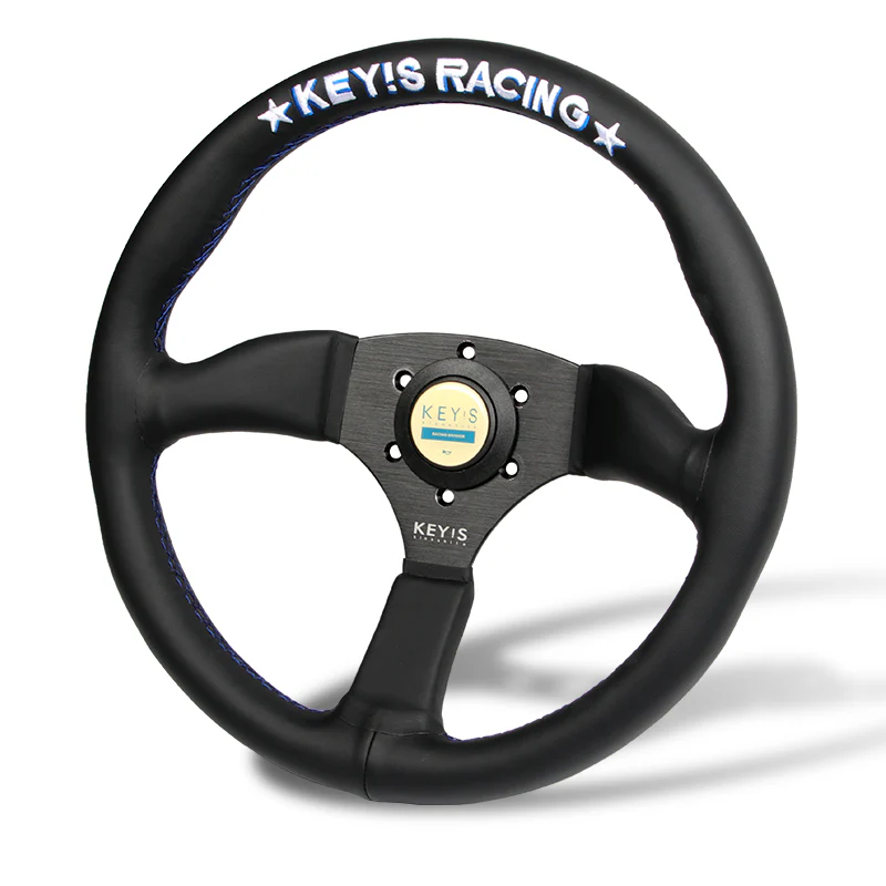 340mm KEY's Racing Deep Dish Embroidery Leather Steering Wheel MOMO Spoon Sports OMP SPC Performance Drifting Rally New - Image 6