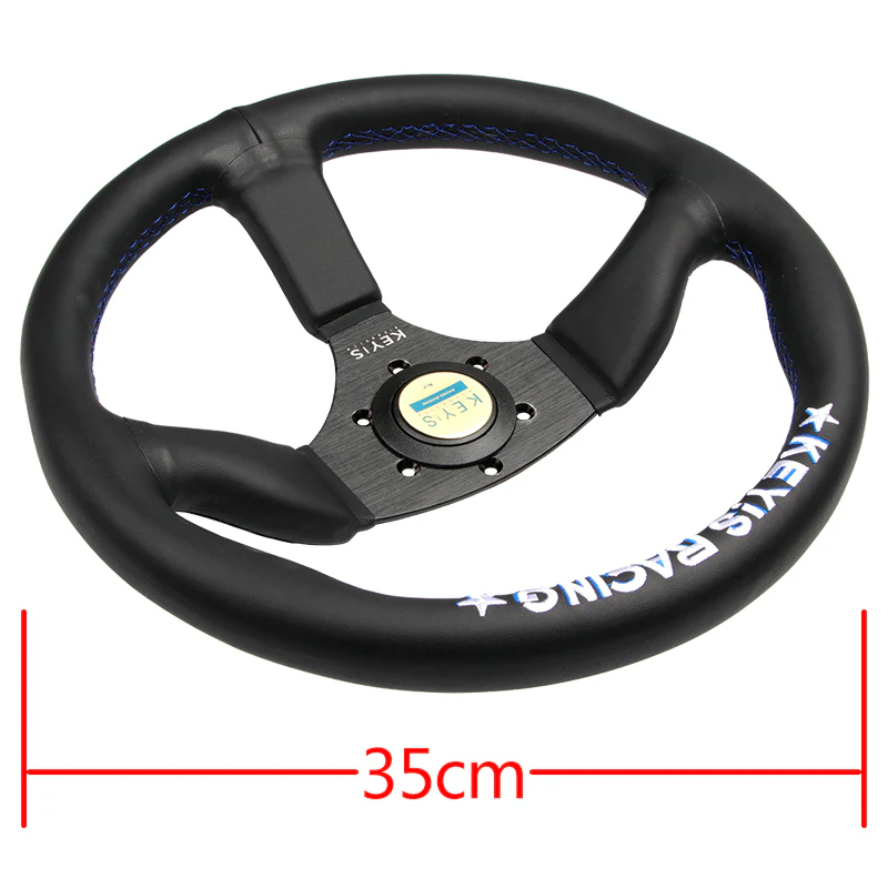 340mm KEY's Racing Deep Dish Embroidery Leather Steering Wheel MOMO Spoon Sports OMP SPC Performance Drifting Rally New - Image 8
