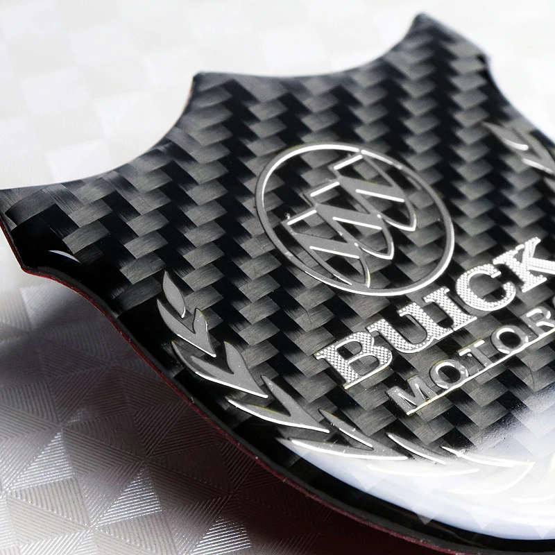 Buick Silver 3D Carbon Fiber Emblem Sticker x2 - Image 4