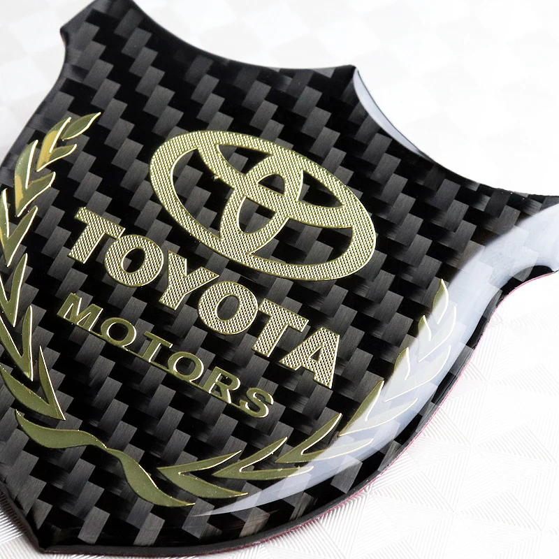 Toyota Gold 3D Carbon Fiber Emblem Sticker - Image 4