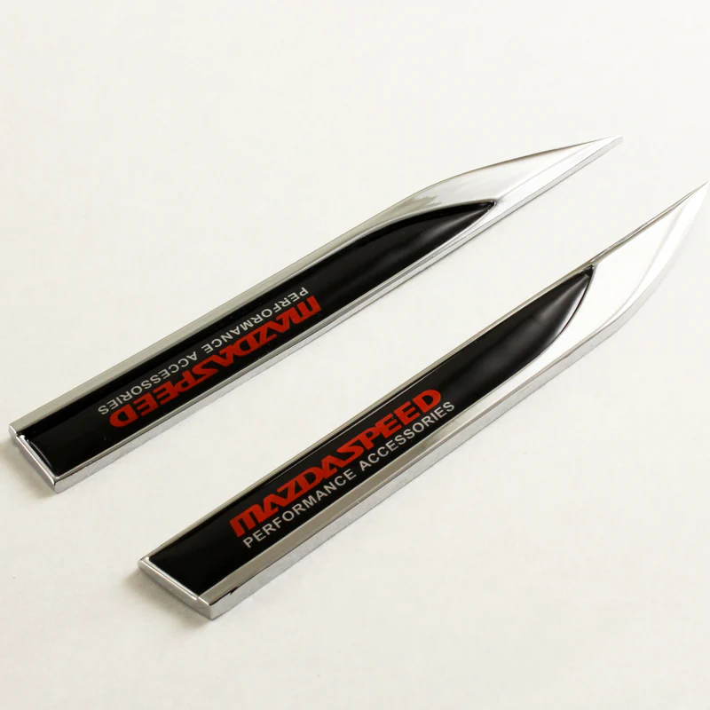 Mazdaspeed Black 3D Metal Emblem Sticker x2 - Image 2