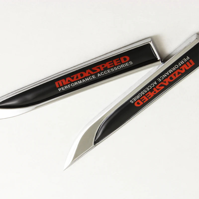 Mazdaspeed Black 3D Metal Emblem Sticker x2 - Image 3