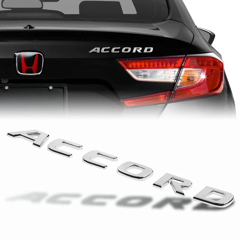 3PCS JDM Honda Set Red/Black H Front and Rear Badge with Chrome ACCORD Emblem For 2018 - 2019 SEDAN 4DR NEW - Image 4