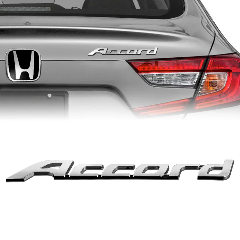 3PCS SET Front + Rear Black JDM H Emblems with Chrome Accord Emblem for 2008 - 2012 ACCORD SEDAN 4DR - Image 9