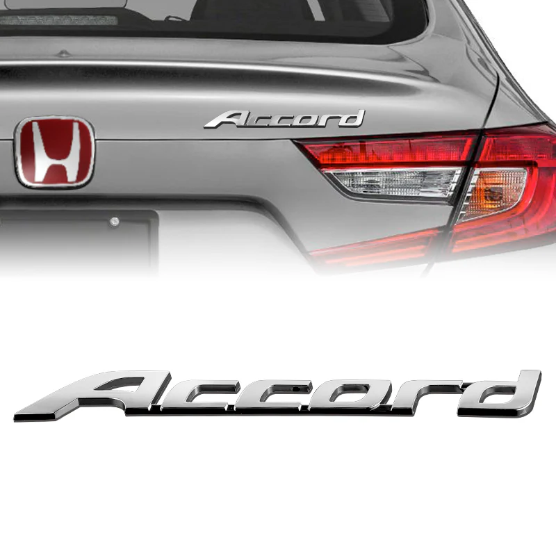 3PCS SET Front + Rear Red JDM H Emblems with Chrome Accord Emblem for 2008 - 2012 ACCORD SEDAN 4DR - Image 4